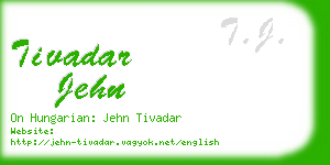 tivadar jehn business card